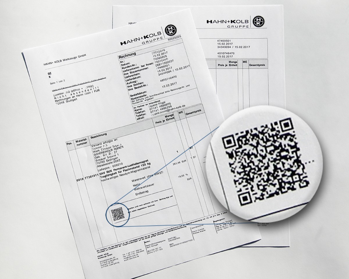 Bank transfer data in the QR code Bank transfer data in the QR code